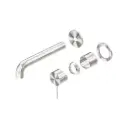 MECCA BRUSHED NICKEL WALL BASIN/BATH MIXER SEPARATE BACK PLATE 230MM TRIM KITS ONLY