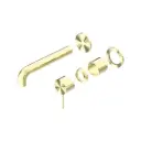 MECCA BRUSHED GOLD WALL BASIN/BATH MIXER SEPARATE BACK PLATE 230MM TRIM KITS ONLY