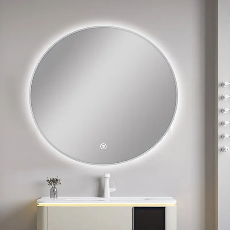 750mm Brushed Nickel Framed LED Mirror