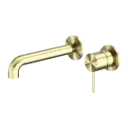MECCA BRUSHED GOLD WALL BASIN/BATH MIXER SEPARATE BACK PLATE 260MM