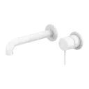 MECCA MATTE WHITE WALL BASIN/BATH MIXER SEPARATE BACK PLATE 260MM