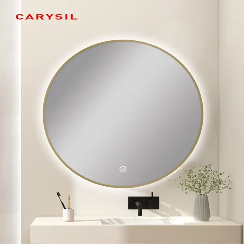750mm Gold Framed LED Mirror