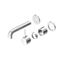 MECCA CHROME WALL BASIN/BATH MIXER SEPARATE BACK PLATE HANDLE UP 120MM TRIM KITS ONLY