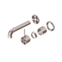 MECCA GUN METAL WALL BASIN/BATH MIXER SEPARATE BACK PLATE HANDLE UP 120MM TRIM KITS ONLY