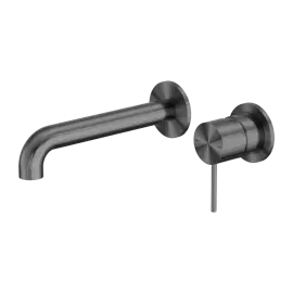 MECCA WALL BASIN/BATH MIXER SEPARATE BACK PLATE 185MM GUN METAL 