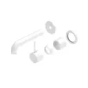 MECCA MATTE WHITE WALL BASIN/BATH MIXER SEPARATE BACK PLATE HANDLE UP 120MM TRIM KITS ONLY