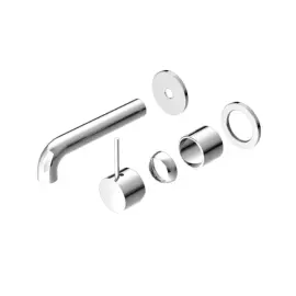 MECCA CHROME WALL BASIN/BATH MIXER SEPARATE BACK PLATE HANDLE UP 160MM TRIM KITS