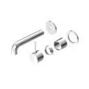 MECCA CHROME WALL BASIN/BATH MIXER SEPARATE BACK PLATE HANDLE UP 160MM TRIM KITS