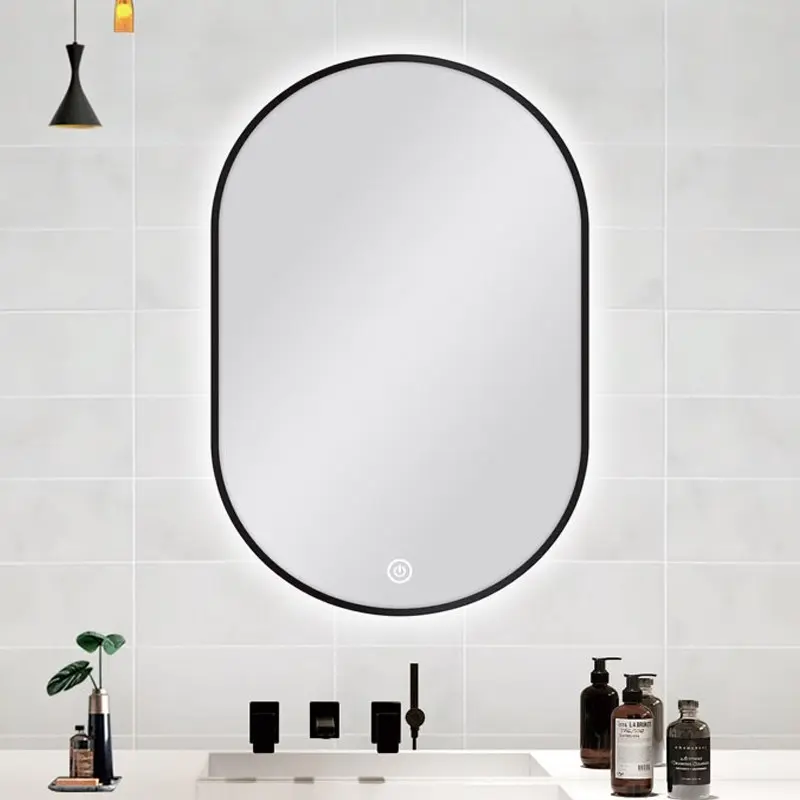 600x900mm Framed black Oval Back-lit Led Mirror