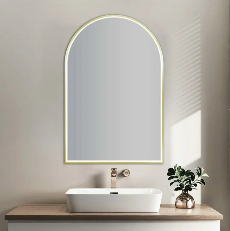 600x900mm Brushed Gold Framed LED Mirror