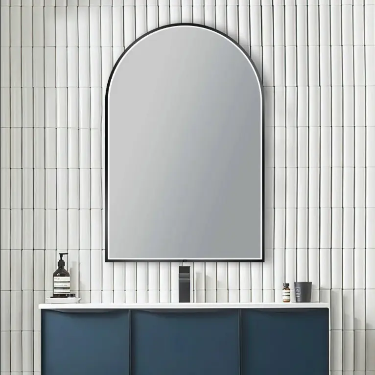 600x900mm Matte Black Framed LED Mirror