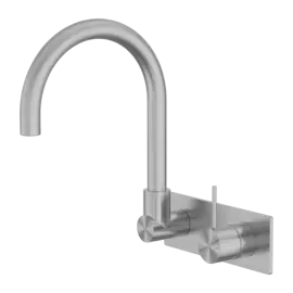 MECCA WALL BASIN/BATH MIXER SWIVEL SPOUT HANDLE UP GUN METAL 