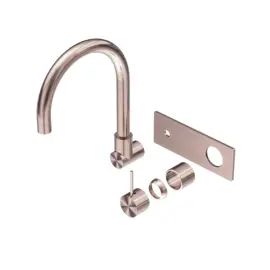 MECCA WALL BASIN/BATH MIXER SWIVEL SPOUT HANDLE UP TRIM KITS ONLY BRUSHED BRONZE 