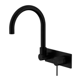 MECCA WALL BASIN/BATH MIXER SWIVEL SPOUT MATTE BLACK 
