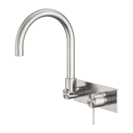 MECCA WALL BASIN/BATH MIXER SWIVEL SPOUT BRUSHED NICKEL 