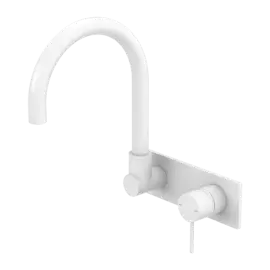 MECCA WALL BASIN/BATH MIXER SWIVEL SPOUT MATTE WHITE 