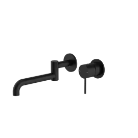 MECCA WALL BASIN/BATH MIXER SWIVEL SPOUT 225MM MATTE BLACK 
