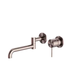 MECCA WALL BASIN/BATH MIXER SWIVEL SPOUT 225MM BRUSHED BRONZE 