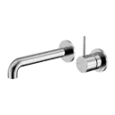 MECCA CHROME WALL BASIN/BATH MIXER SEPARATE BACK PLATE HANDLE UP 230MM