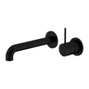MECCA MATTE BLACK WALL BASIN/BATH MIXER SEPARATE BACK PLATE HANDLE UP 230MM