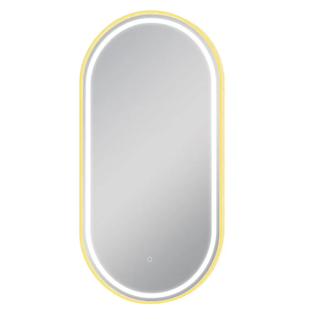 500x1000mm Matte Brushed Gold Framed LED Dressing Mirror