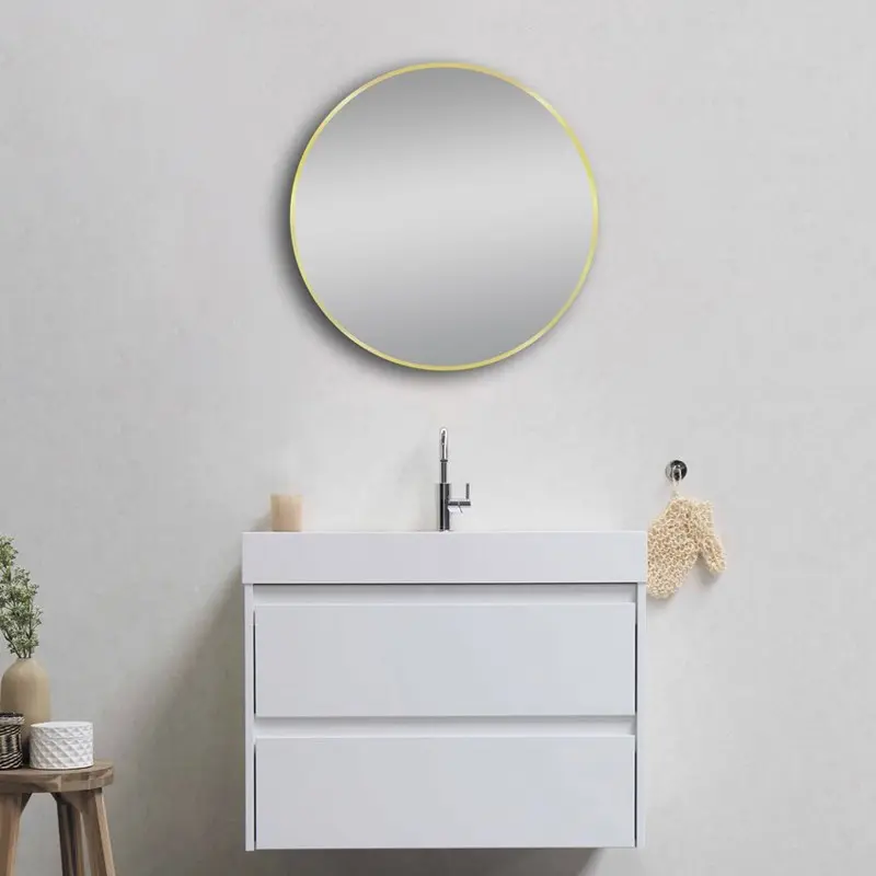 800mm Matte Brushed Gold Framed Mirror