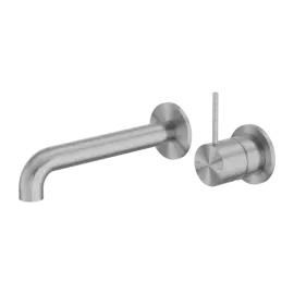 MECCA GUN METAL WALL BASIN/BATH MIXER SEPARATE BACK PLATE HANDLE UP 260MM