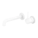 MECCA MATTE WHITE WALL BASIN/BATH MIXER SEPARATE BACK PLATE HANDLE UP 260MM