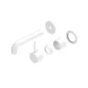 MECCA MATTE WHITE WALL BASIN/BATH MIXER SEPARATE BACK PLATE HANDLE UP 260MM TRIM KITS
