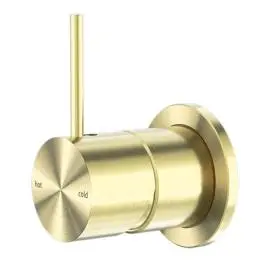 MECCA SHOWER MIXER 60MM HANDLE UP PLATE BRUSHED GOLD 