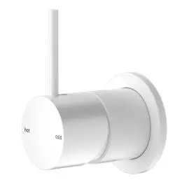 MECCA SHOWER MIXER 60MM HANDLE UP PLATE MATTE WHITE 