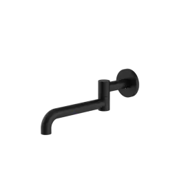 MECCA MATTE BLACK WALL MOUNTED SWIVEL BATH SPOUT ONLY 225MM