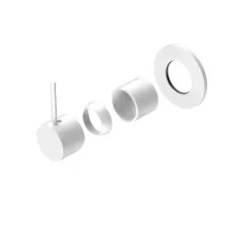 MECCA MATTE WHITE SHOWER MIXER HANDLE UP 80MM PLATE TRIM KITS ONLY