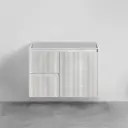 Brindabella Wall Hung Vanity – Left Hand Drawers – Matte White