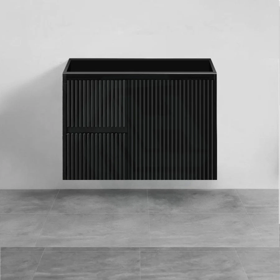 Brindabella Wall Hung Vanity – Left Hand Drawers – Matte Black