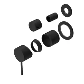 MECCA MATTE BLACK SHOWER MIXER WITH DIVERTOR SEPARATE BACK PLATE TRIM KITS