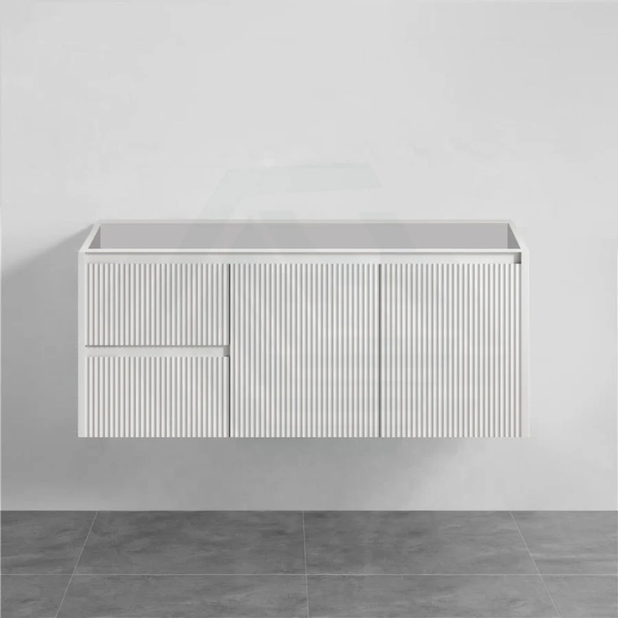 Brindabella Wall Hung Vanity – Left Hand Drawers – Matte White– 1200mm