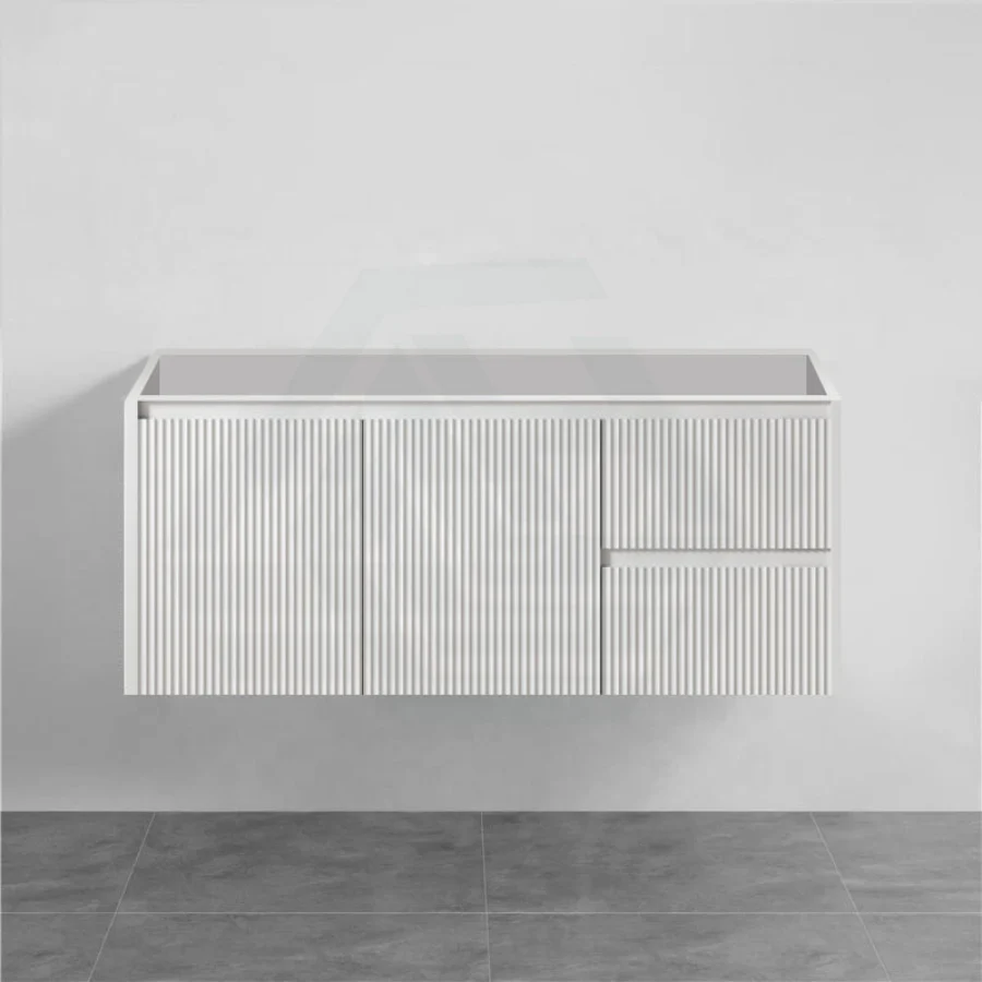 Brindabella Wall Hung Vanity – Right Hand Drawers – Matte White– 1200mm