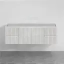 CETO Brindabella Wall Hung Bathroom Floating Vanity Matte White PVC Board Cabinet