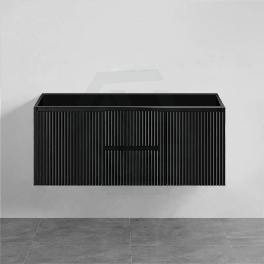 CETO Brindabella Wall Hung Bathroom Floating Vanity Matte Black PVC Board Cabinet CB1221W