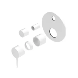 MECCA MATTE WHITE SHOWER MIXER WITH DIVERTOR TRIM KITS