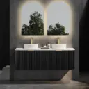 CETO AVALON MATTE BLACK 1500MM DOUBLE BOWL WALL HUNG VANITY