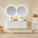 CETO AVALON MATTE WHITE 1800MM DOUBLE BOWL WALL HUNG VANITY
