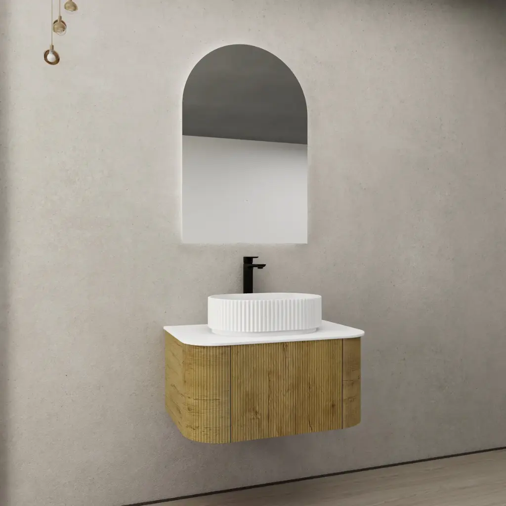 CETO BRONTE PRIME OAK 750MM SINGLE BOWL WALL HUNG VANITY