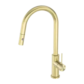 MECCA BRUSHED GOLD PULL OUT SINK MIXER WITH VEGIE SPRAY FUNCTION