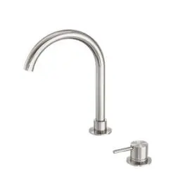 MECCA HOB BRUSHED NICKEL BASIN MIXER ROUND SWIVEL SPOUT