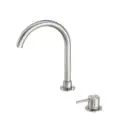 MECCA HOB BRUSHED NICKEL BASIN MIXER ROUND SWIVEL SPOUT