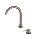 MECCA HOB BRUSHED BRONZE BASIN MIXER ROUND SWIVEL SPOUT