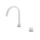 MECCA HOB MATTE WHITE BASIN MIXER ROUND SWIVEL SPOUT