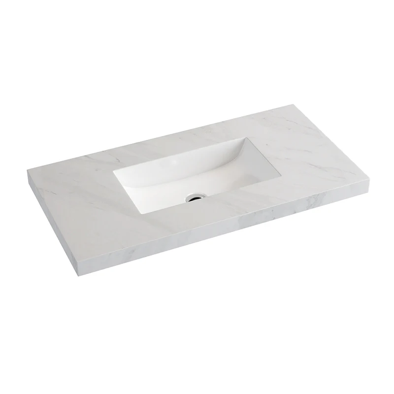 600*460*50mm CETO Diamond SINTERED top seamless jointed with ceramic basin without tap hole